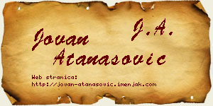 Jovan Atanasović vizit kartica